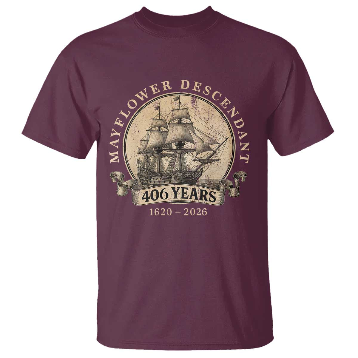Mayflower Descendant T Shirt 406 Years Pilgrim Fathers Thanksgiving History