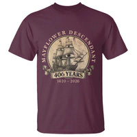 Mayflower Descendant T Shirt 406 Years Pilgrim Fathers Thanksgiving History