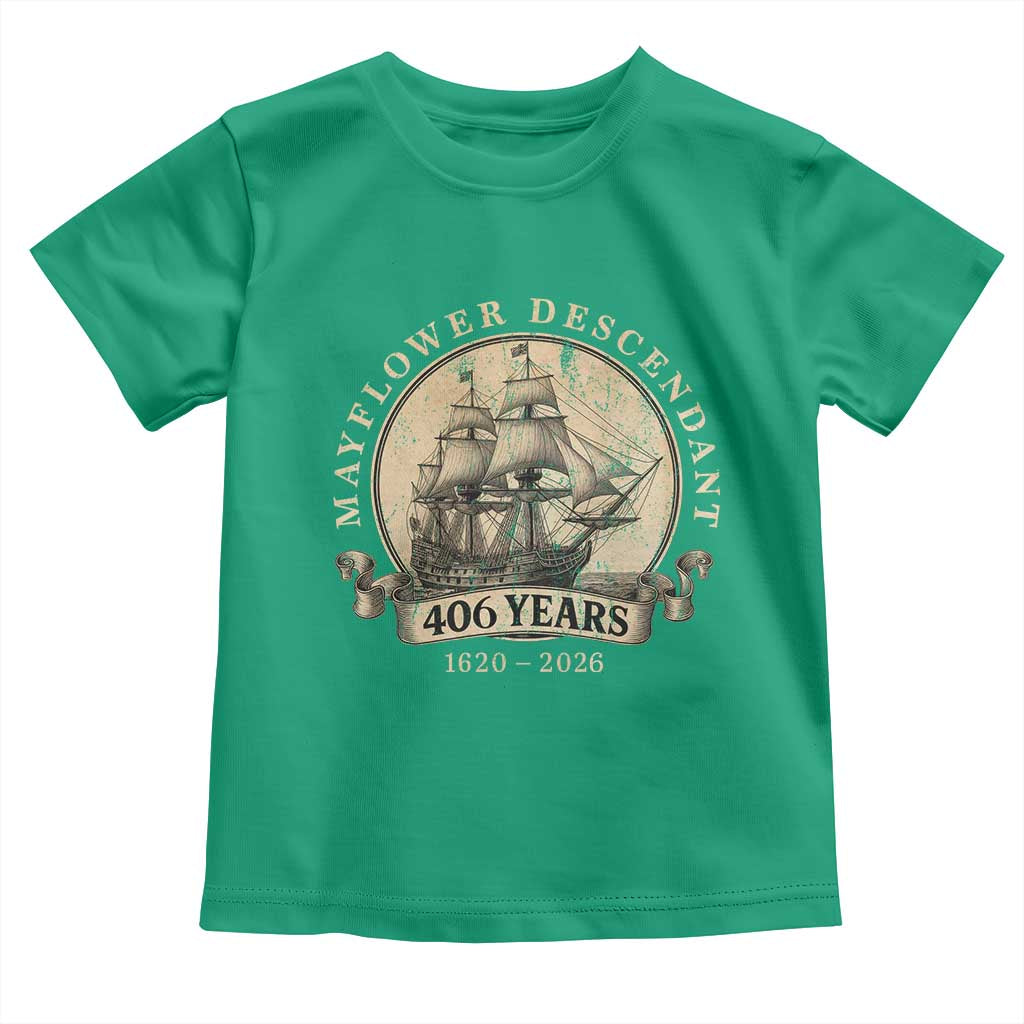 Mayflower Descendant Toddler T Shirt 406 Years Pilgrim Fathers Thanksgiving History
