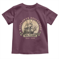 Mayflower Descendant Toddler T Shirt 406 Years Pilgrim Fathers Thanksgiving History