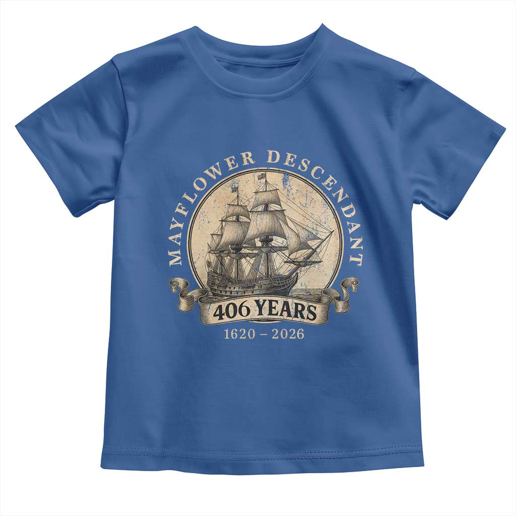 Mayflower Descendant Toddler T Shirt 406 Years Pilgrim Fathers Thanksgiving History