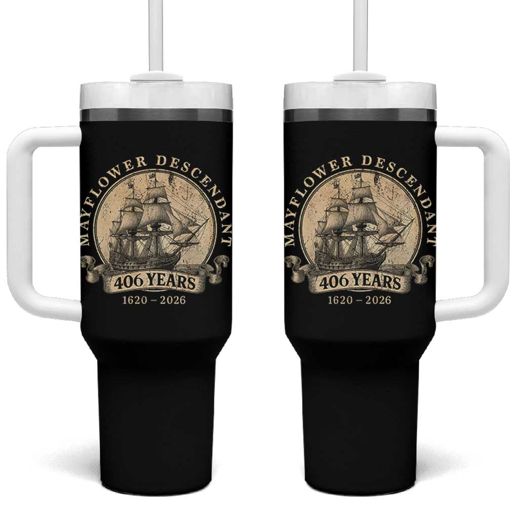 Mayflower Descendant Tumbler With Handle 406 Years Pilgrim Fathers Thanksgiving History