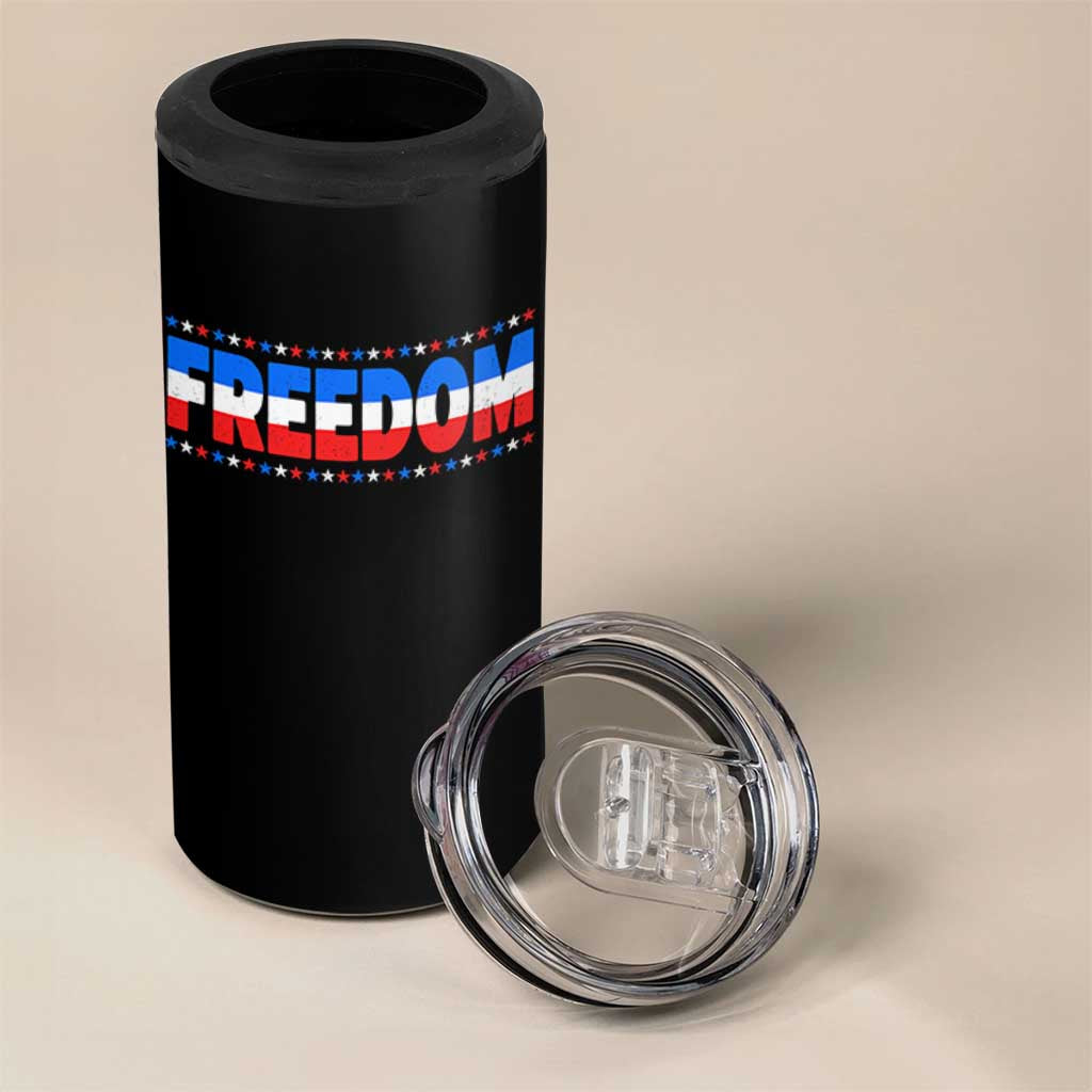 Freedom Funny 4th of July Couple Matching 4 in 1 Can Cooler Tumbler