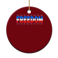 Freedom Funny 4th of July Couple Matching Ceramic Ornament