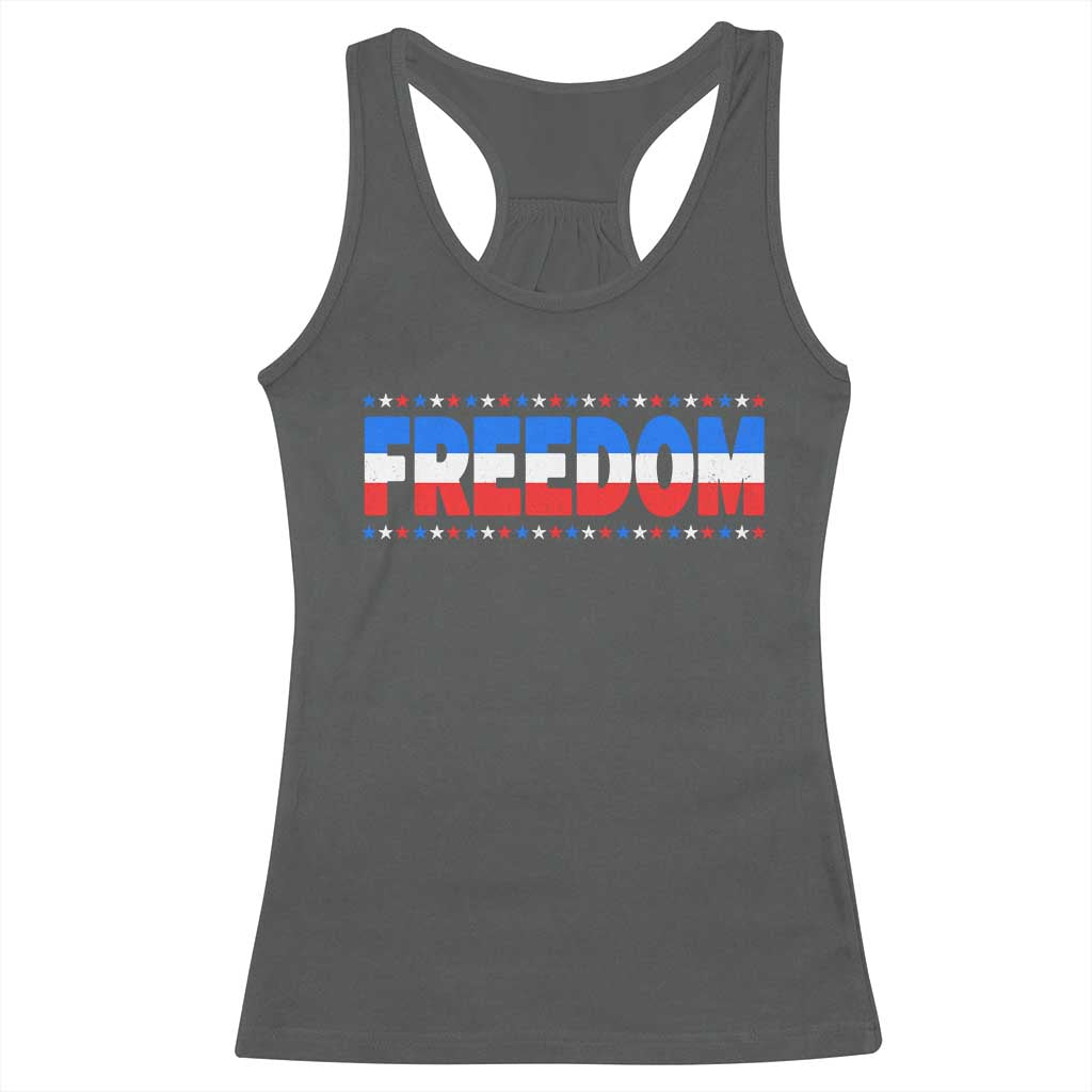 Freedom Funny 4th of July Couple Matching Racerback Tank Top