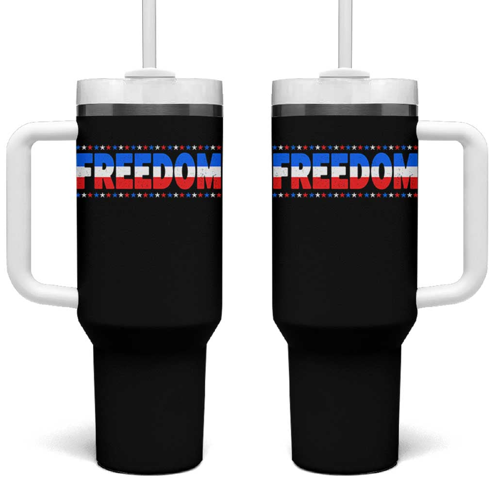 Freedom Funny 4th of July Couple Matching Tumbler With Handle