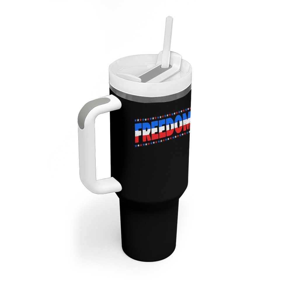 Freedom Funny 4th of July Couple Matching Tumbler With Handle