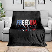 Freedom Funny 4th of July Couple Matching Throw Blanket US Fireworks