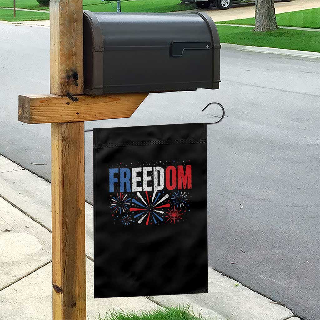 Freedom Funny 4th of July Couple Matching Garden Flag US Fireworks