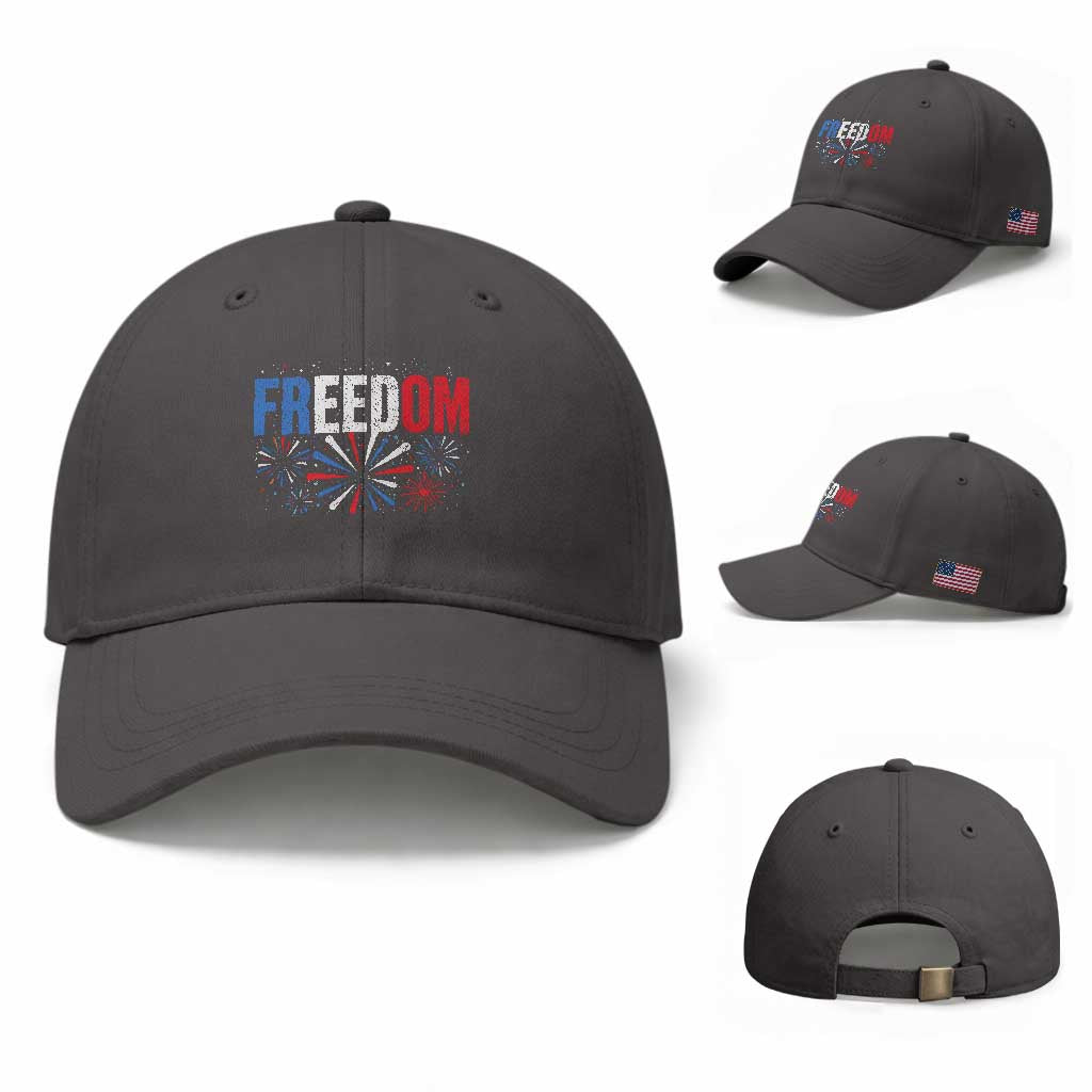 Freedom Funny 4th of July Couple Matching Baseball Cap US Fireworks