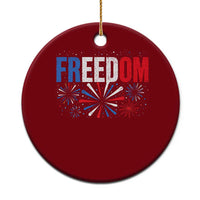 Freedom Funny 4th of July Couple Matching Ceramic Ornament US Fireworks