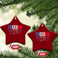 Freedom Funny 4th of July Couple Matching Ceramic Ornament US Fireworks