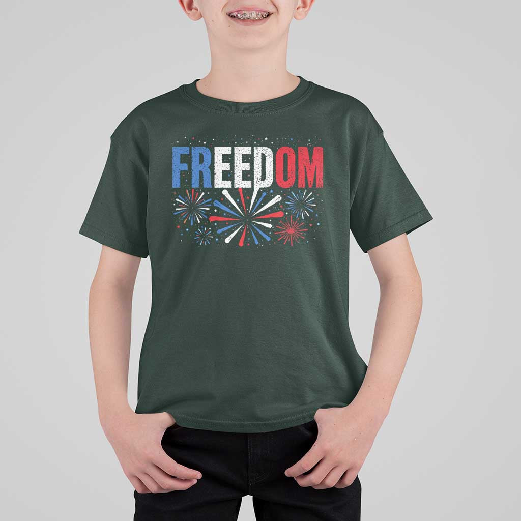 Freedom Funny 4th of July Couple Matching T Shirt For Kid US Fireworks