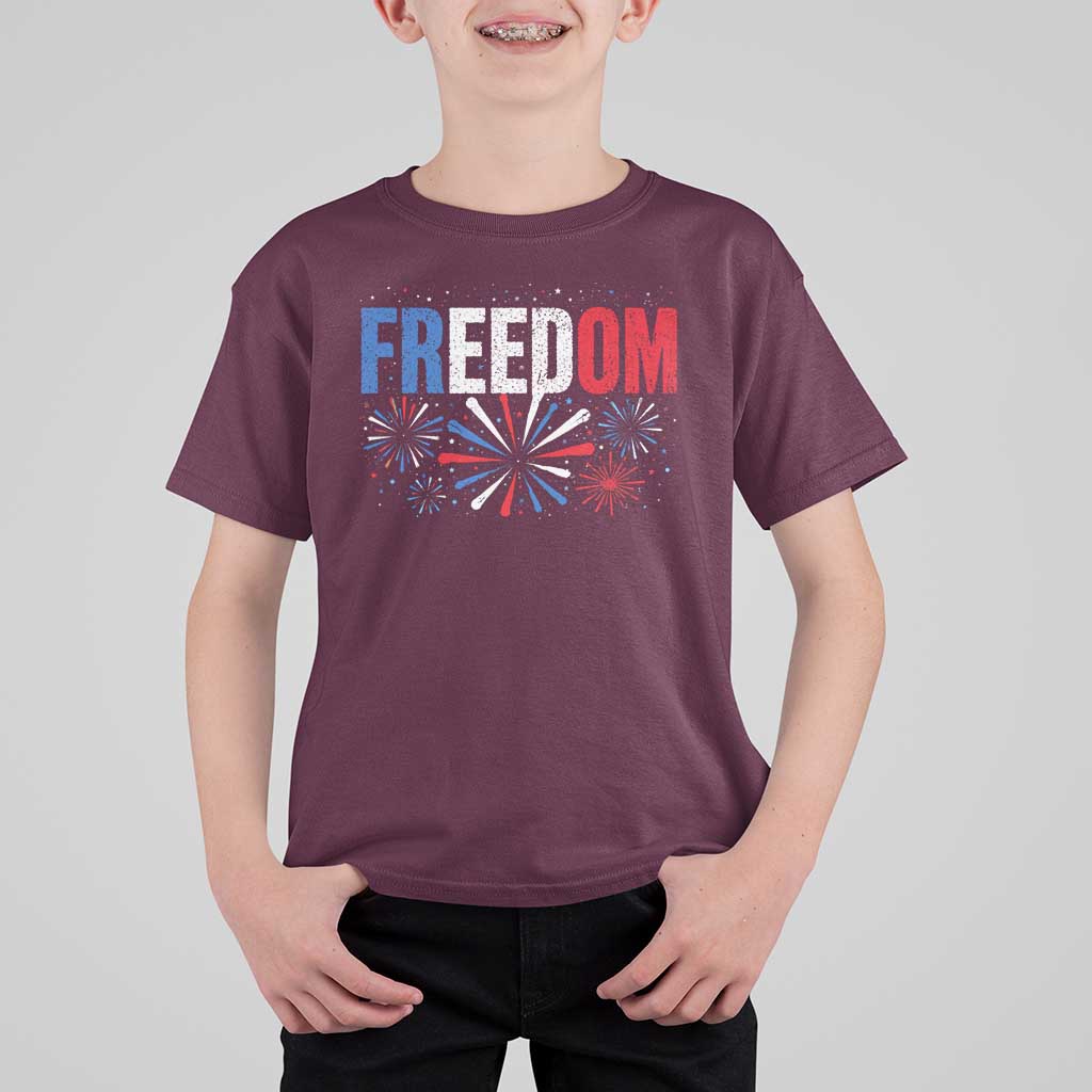 Freedom Funny 4th of July Couple Matching T Shirt For Kid US Fireworks