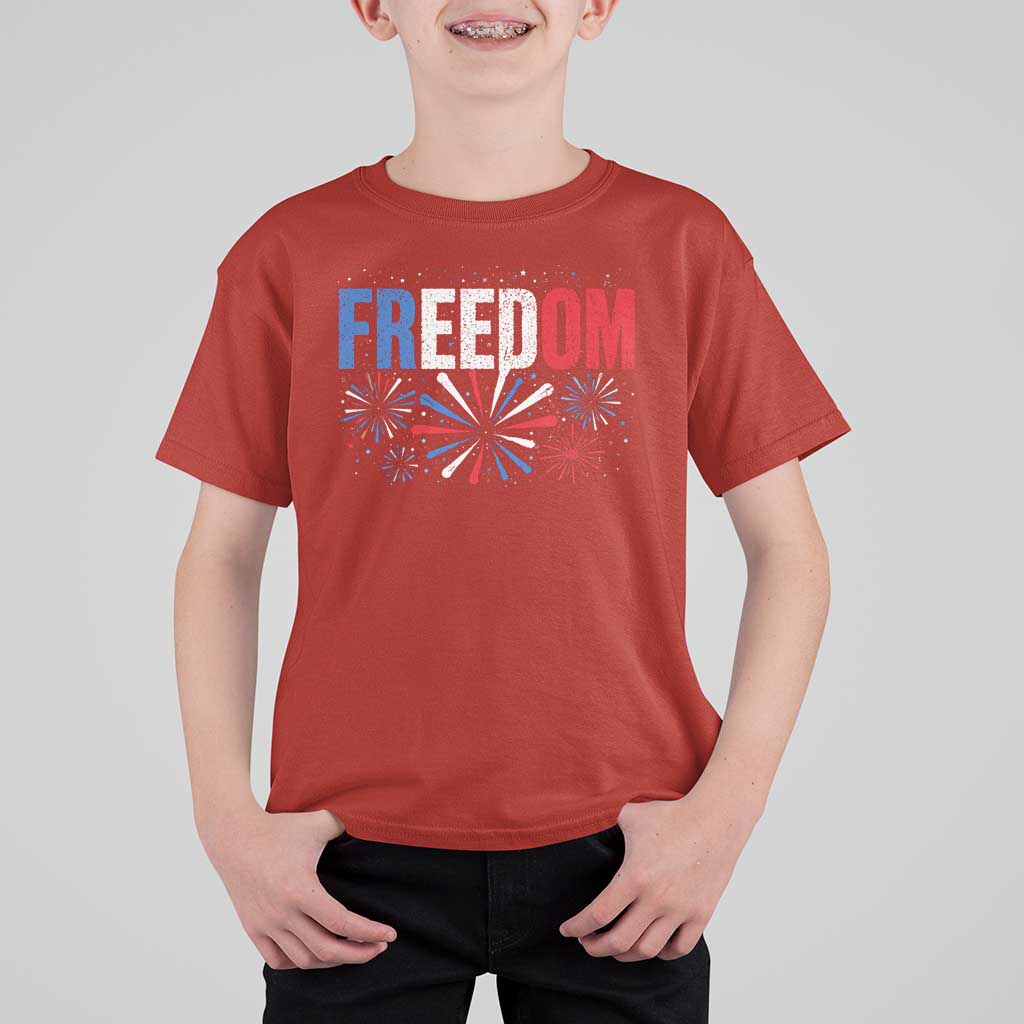 Freedom Funny 4th of July Couple Matching T Shirt For Kid US Fireworks