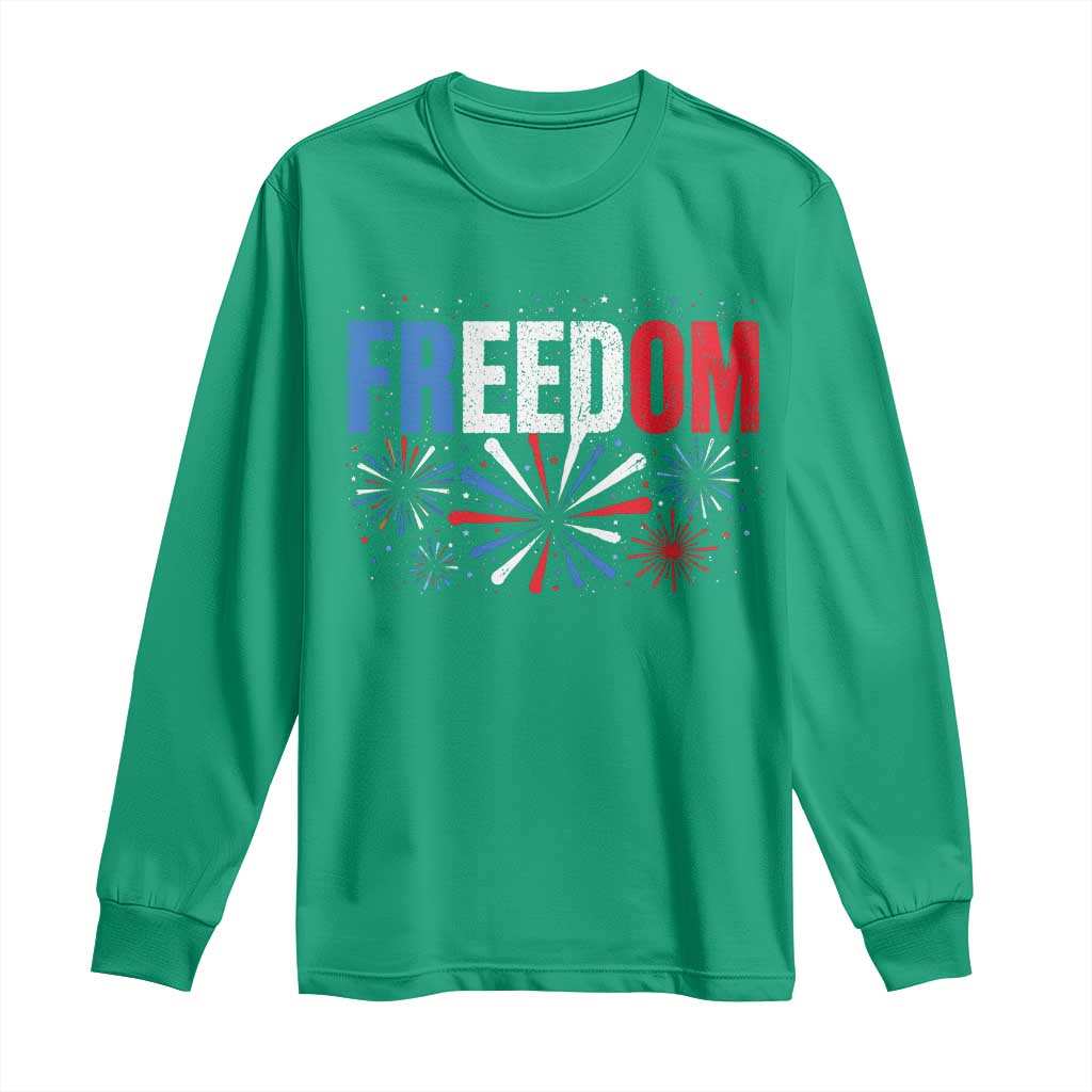 Freedom Funny 4th of July Couple Matching Long Sleeve Shirt US Fireworks