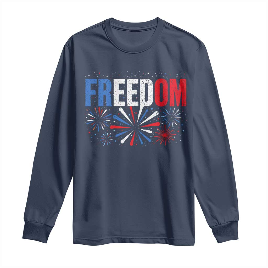 Freedom Funny 4th of July Couple Matching Long Sleeve Shirt US Fireworks