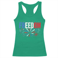 Freedom Funny 4th of July Couple Matching Racerback Tank Top US Fireworks