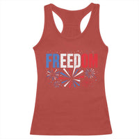 Freedom Funny 4th of July Couple Matching Racerback Tank Top US Fireworks