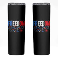 Freedom Funny 4th of July Couple Matching Skinny Tumbler US Fireworks