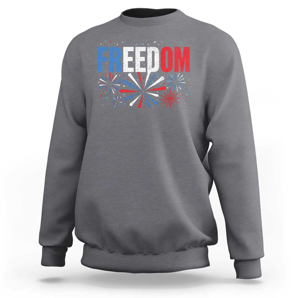 Freedom Funny 4th of July Couple Matching Sweatshirt US Fireworks