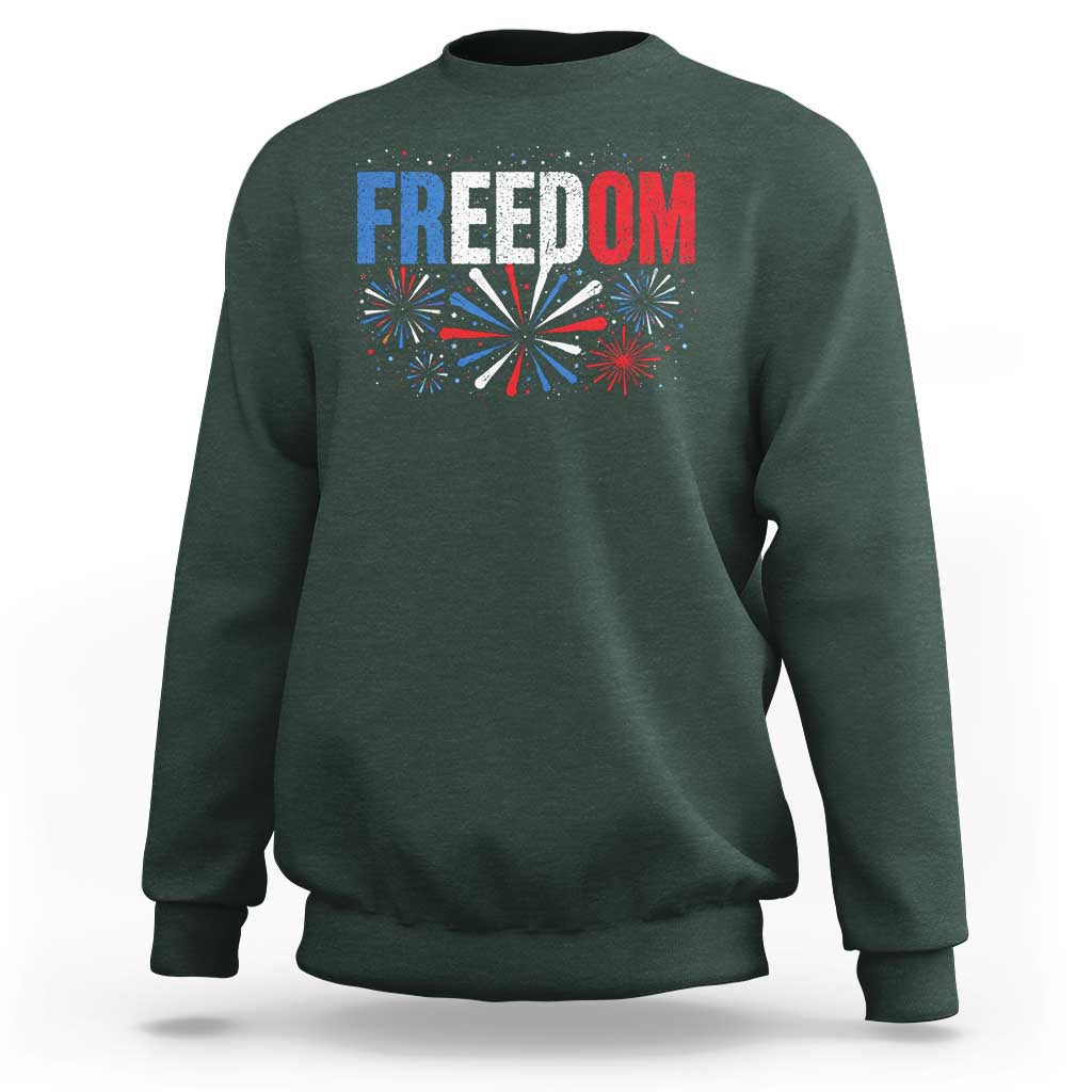 Freedom Funny 4th of July Couple Matching Sweatshirt US Fireworks