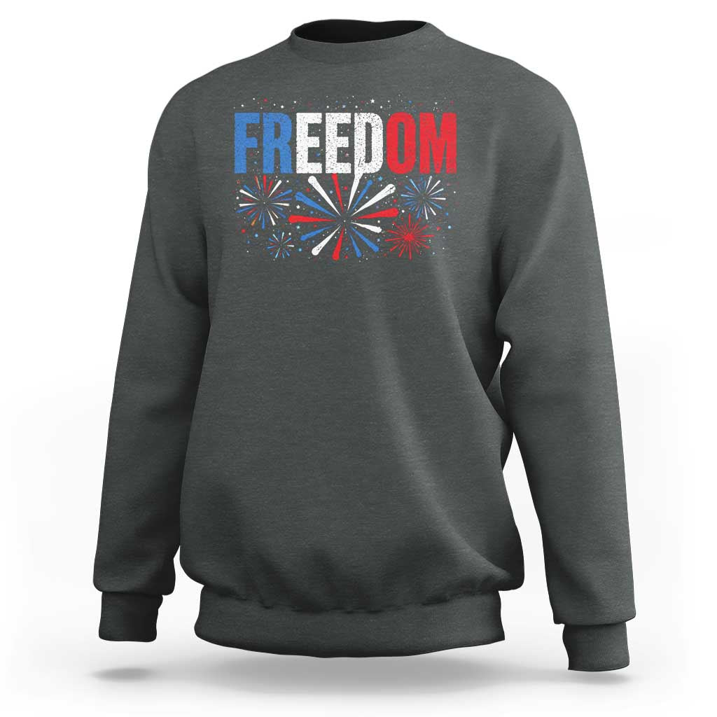 Freedom Funny 4th of July Couple Matching Sweatshirt US Fireworks