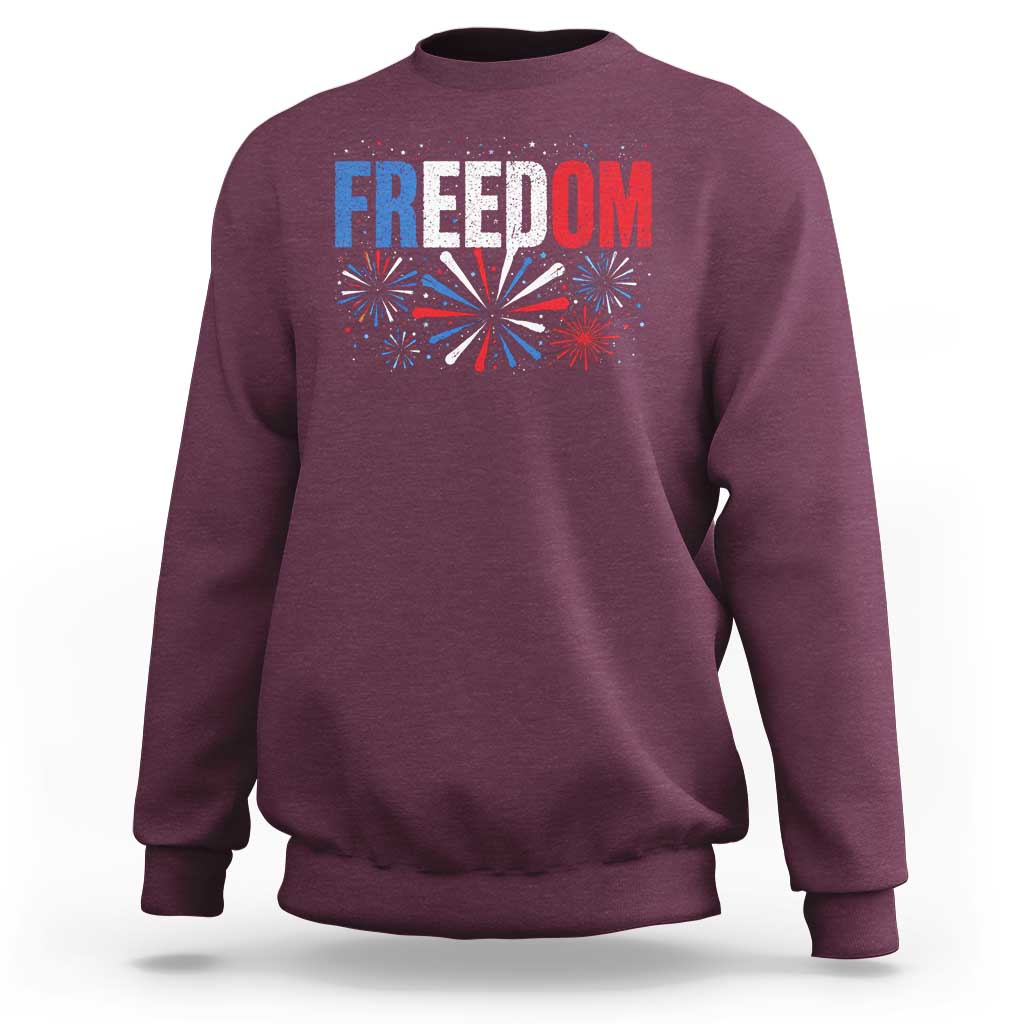 Freedom Funny 4th of July Couple Matching Sweatshirt US Fireworks