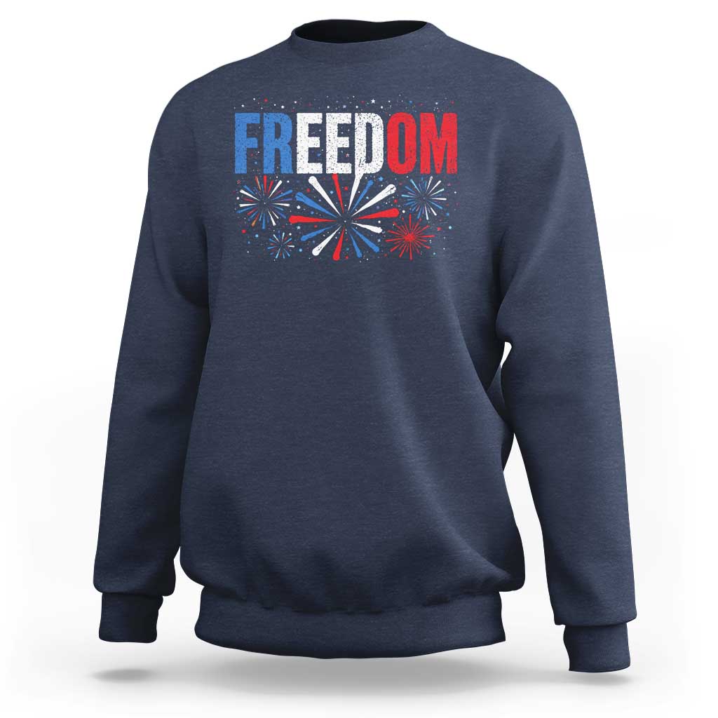 Freedom Funny 4th of July Couple Matching Sweatshirt US Fireworks