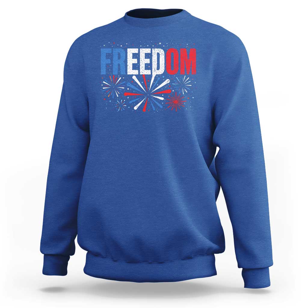 Freedom Funny 4th of July Couple Matching Sweatshirt US Fireworks