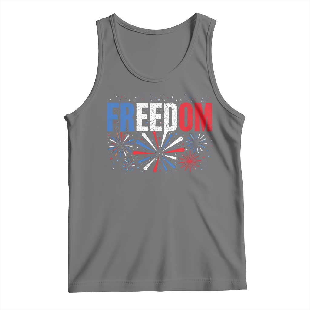 Freedom Funny 4th of July Couple Matching Tank Top US Fireworks