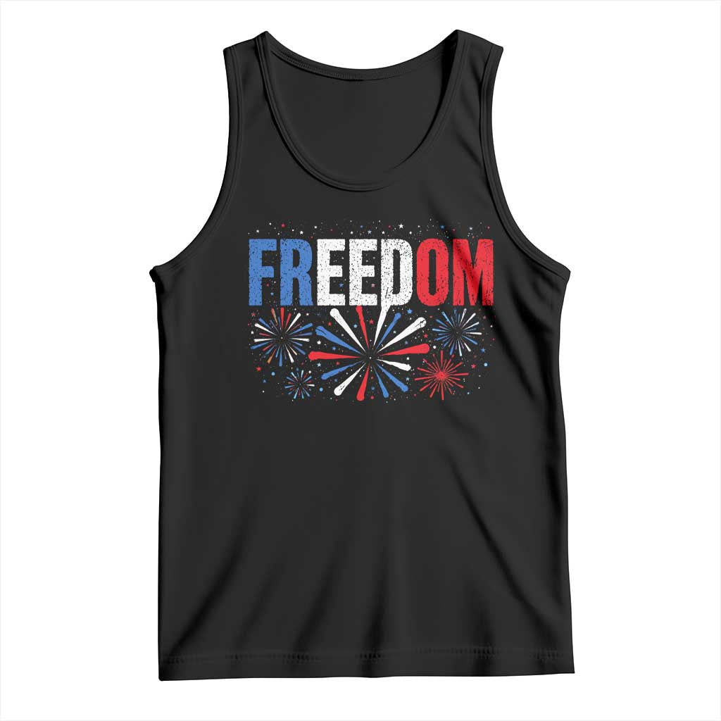 Freedom Funny 4th of July Couple Matching Tank Top US Fireworks