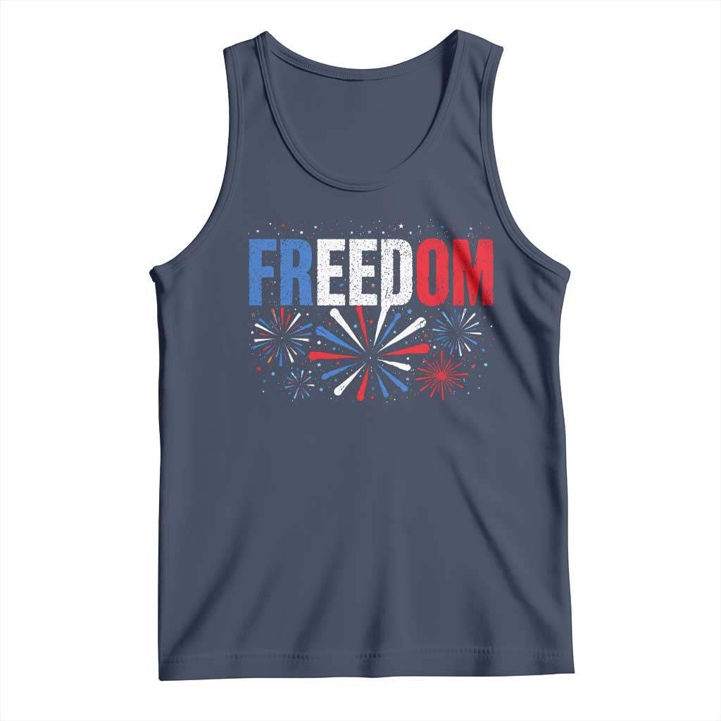 Freedom Funny 4th of July Couple Matching Tank Top US Fireworks