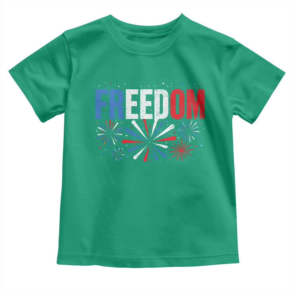 Freedom Funny 4th of July Couple Matching Toddler T Shirt US Fireworks