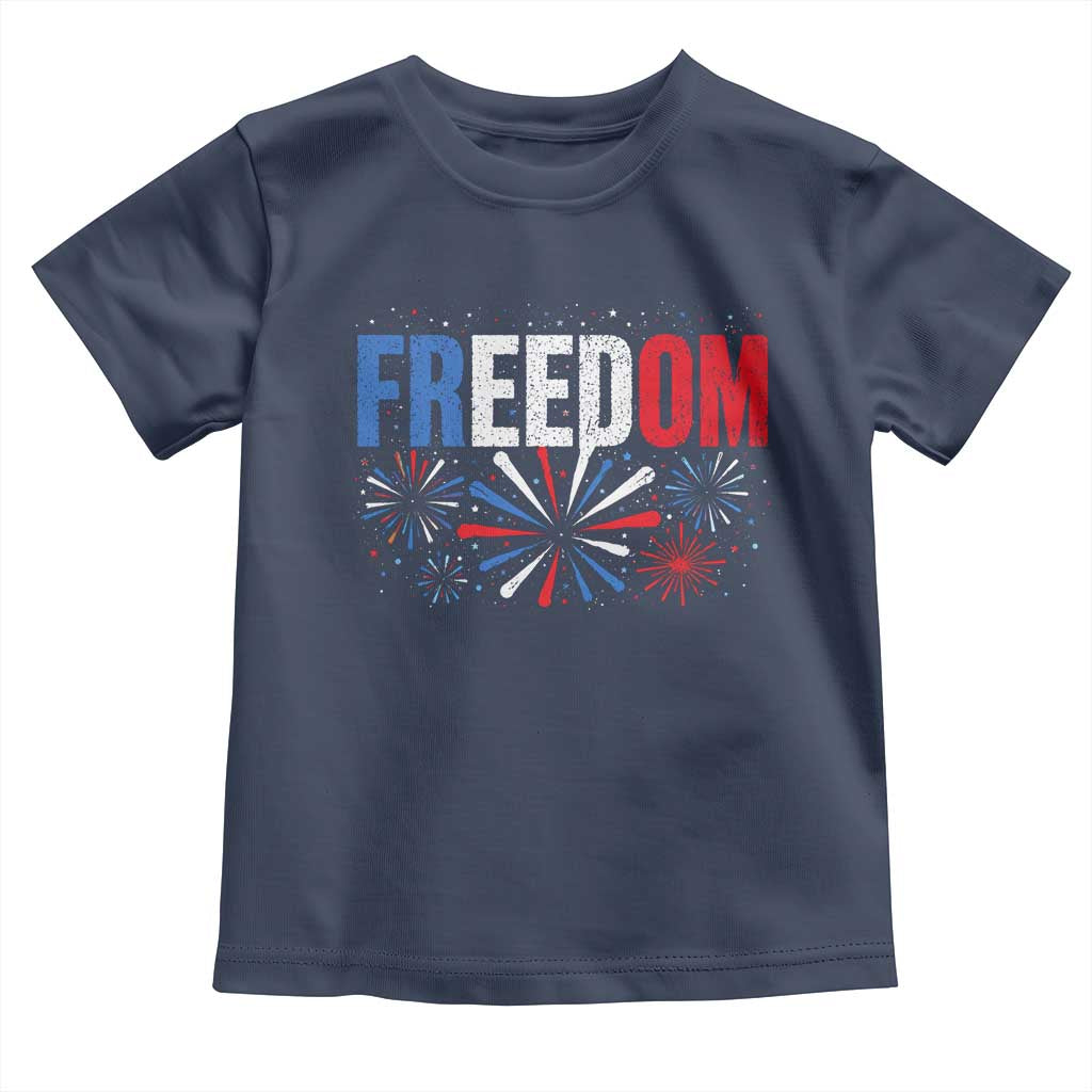 Freedom Funny 4th of July Couple Matching Toddler T Shirt US Fireworks