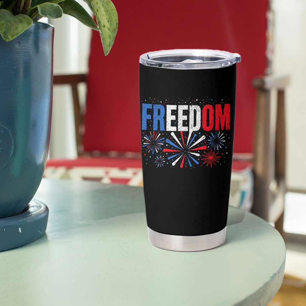 Freedom Funny 4th of July Couple Matching Tumbler Cup US Fireworks