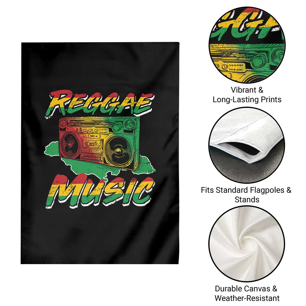Reggae Music Garden Flag Rastafari Rasta Jamaica Boombox - Wonder Print Shop