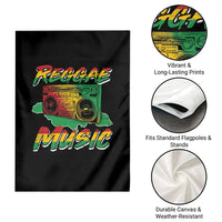 Reggae Music Garden Flag Rastafari Rasta Jamaica Boombox - Wonder Print Shop