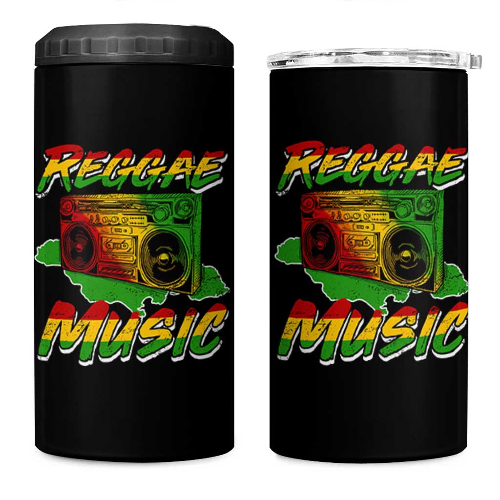 Reggae Music 4 in 1 Can Cooler Tumbler Rastafari Rasta Jamaica Boombox - Wonder Print Shop