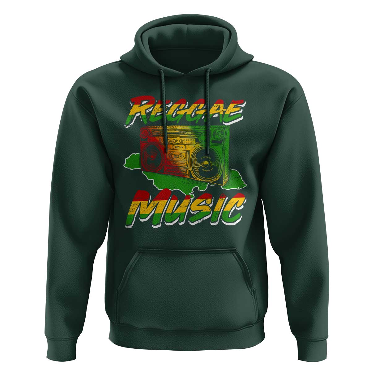 Reggae Music Hoodie Rastafari Rasta Jamaica Boombox - Wonder Print Shop
