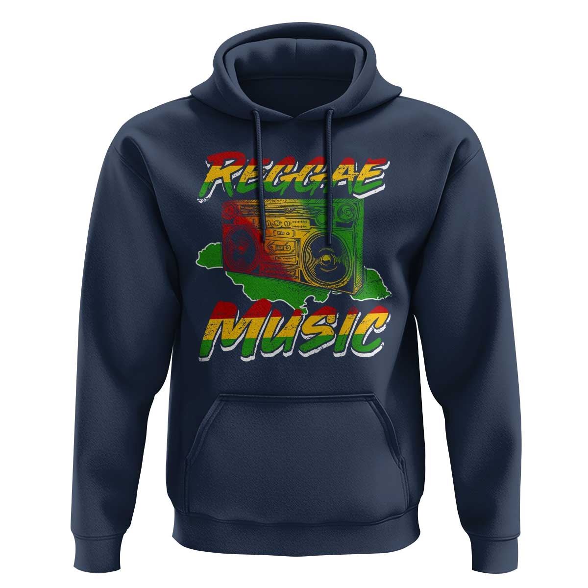 Reggae Music Hoodie Rastafari Rasta Jamaica Boombox - Wonder Print Shop