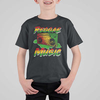 Reggae Music T Shirt For Kid Rastafari Rasta Jamaica Boombox - Wonder Print Shop