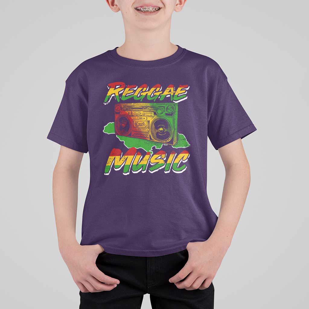 Reggae Music T Shirt For Kid Rastafari Rasta Jamaica Boombox - Wonder Print Shop