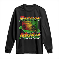Reggae Music Long Sleeve Shirt Rastafari Rasta Jamaica Boombox - Wonder Print Shop