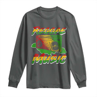 Reggae Music Long Sleeve Shirt Rastafari Rasta Jamaica Boombox - Wonder Print Shop