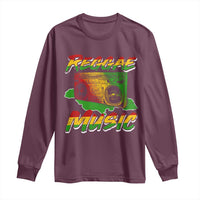 Reggae Music Long Sleeve Shirt Rastafari Rasta Jamaica Boombox - Wonder Print Shop