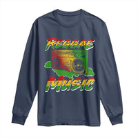 Reggae Music Long Sleeve Shirt Rastafari Rasta Jamaica Boombox - Wonder Print Shop