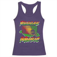Reggae Music Racerback Tank Top Rastafari Rasta Jamaica Boombox - Wonder Print Shop