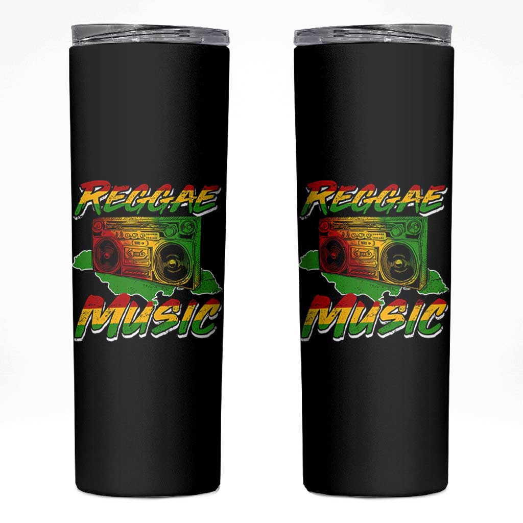 Reggae Music Skinny Tumbler Rastafari Rasta Jamaica Boombox - Wonder Print Shop