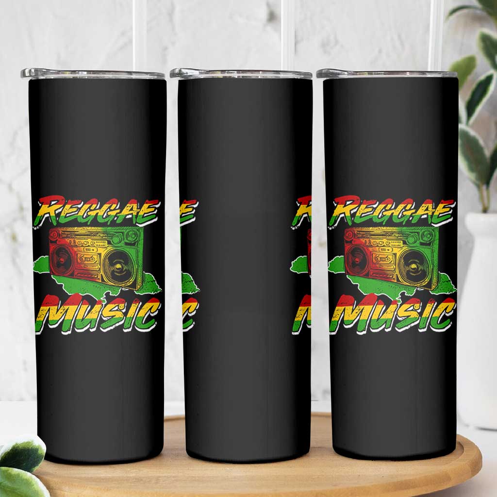 Reggae Music Skinny Tumbler Rastafari Rasta Jamaica Boombox - Wonder Print Shop